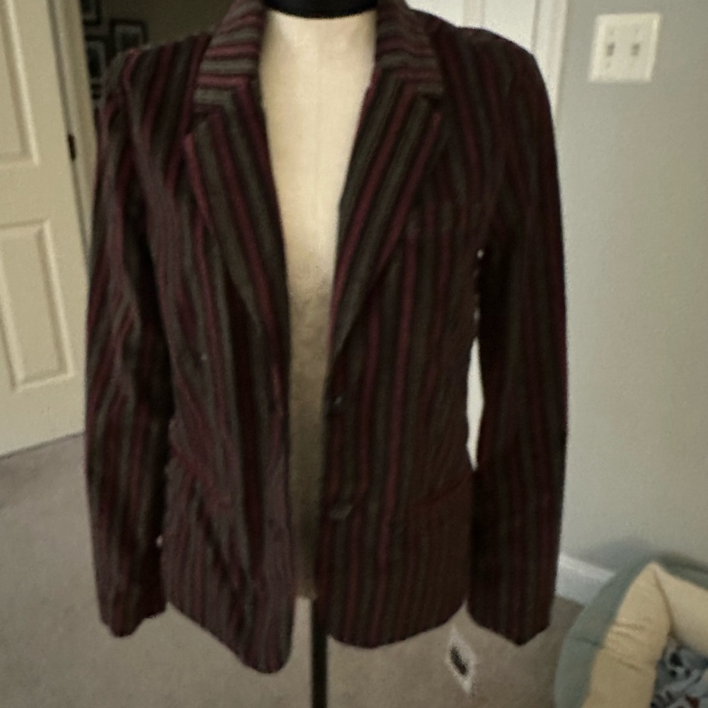 Free People Red and Black Blazer Suit Jacket